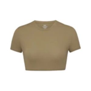 SKIMS cropped green shirt